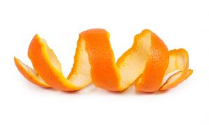 orange peel isolated on white background